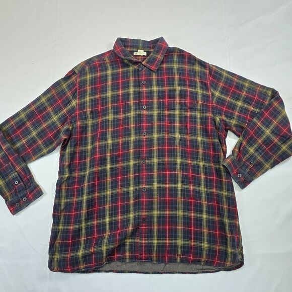 Carbon 2 Cobalt Men's Red Yellow Flannel Plaid Shirt Size XL - Picture 1 of 10